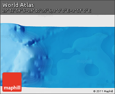 Political 3D Map of the Area around 28° 56' 46" S, 3° 28' 30" E
