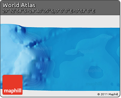 Political 3D Map of the Area around 28° 56' 46" S, 3° 28' 30" E