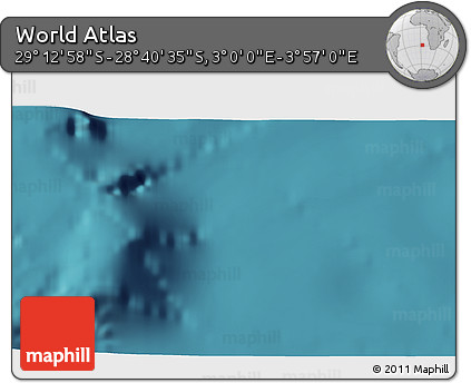 Satellite 3D Map of the Area around 28° 56' 46" S, 3° 28' 30" E