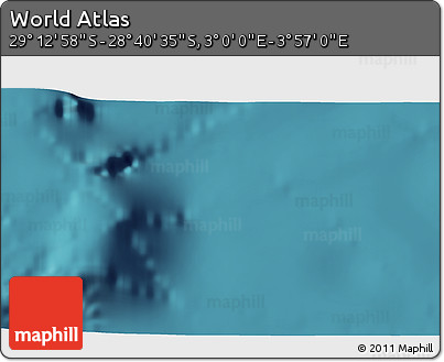 Satellite 3D Map of the Area around 28° 56' 46" S, 3° 28' 30" E