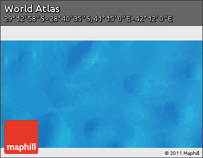Shaded Relief 3D Map of the Area around 28° 56' 46" S, 41° 43' 30" E