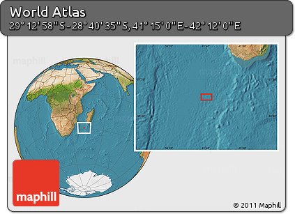 Satellite Location Map of the Area around 28° 56' 46" S, 41° 43' 30" E