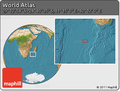 Satellite Location Map of the Area around 28° 56' 46" S, 41° 43' 30" E