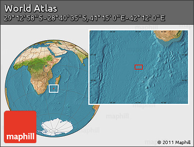 Satellite Location Map of the Area around 28° 56' 46" S, 41° 43' 30" E