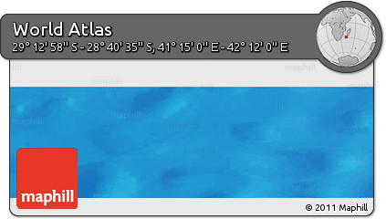 Physical Panoramic Map of the Area around 28° 56' 46" S, 41° 43' 30" E