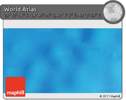 Shaded Relief 3D Map of the Area around 28° 56' 46" S, 42° 34' 30" E