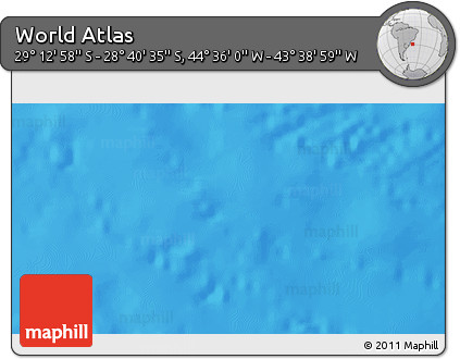 Physical 3D Map of the Area around 28° 56' 46" S, 44° 7' 30" W