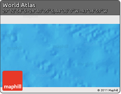 Physical 3D Map of the Area around 28° 56' 46" S, 44° 7' 30" W