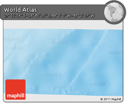Physical 3D Map of the Area around 28° 56' 46" S, 47° 31' 29" W