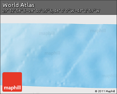 Physical 3D Map of the Area around 28° 56' 46" S, 47° 31' 29" W