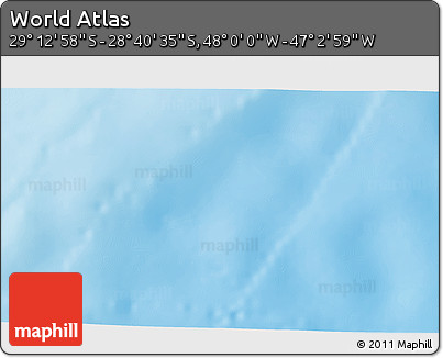 Physical 3D Map of the Area around 28° 56' 46" S, 47° 31' 29" W