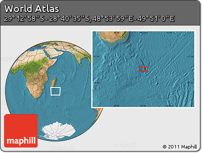 Satellite Location Map of the Area around 28° 56' 46" S, 49° 22' 30" E