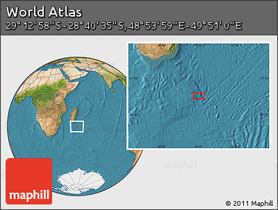 Satellite Location Map of the Area around 28° 56' 46" S, 49° 22' 30" E