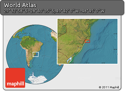Satellite Location Map of the Area around 28° 56' 46" S, 49° 13' 30" W
