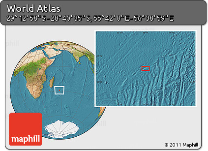 Satellite Location Map of the Area around 28° 56' 46" S, 56° 10' 29" E