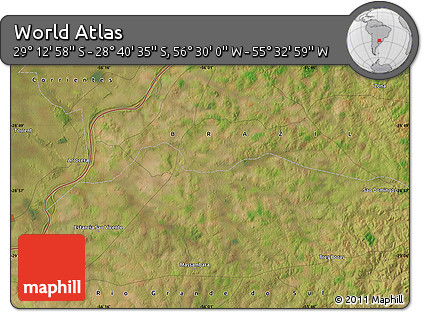Satellite Map of the Area around 28° 56' 46" S, 56° 1' 29" W