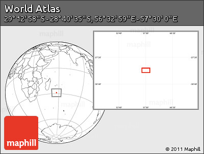 Blank Location Map of the Area around 28° 56' 46" S, 57° 1' 29" E
