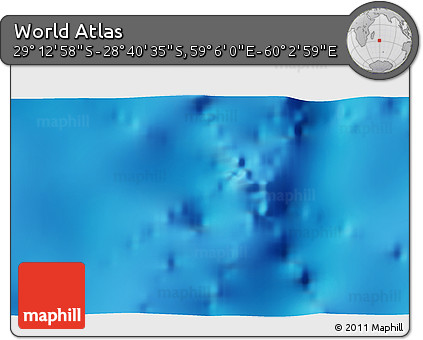 Physical 3D Map of the Area around 28° 56' 46" S, 59° 34' 30" E
