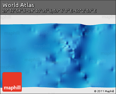 Physical 3D Map of the Area around 28° 56' 46" S, 59° 34' 30" E