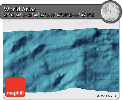 Satellite 3D Map of the Area around 28° 56' 46" S, 61° 16' 29" E
