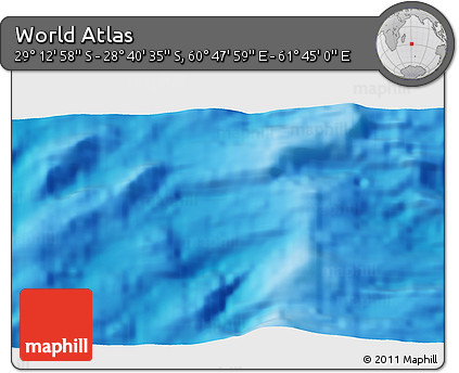 Shaded Relief 3D Map of the Area around 28° 56' 46" S, 61° 16' 29" E
