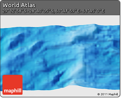 Shaded Relief 3D Map of the Area around 28° 56' 46" S, 61° 16' 29" E