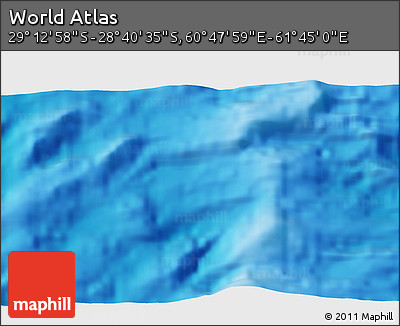 Shaded Relief 3D Map of the Area around 28° 56' 46" S, 61° 16' 29" E