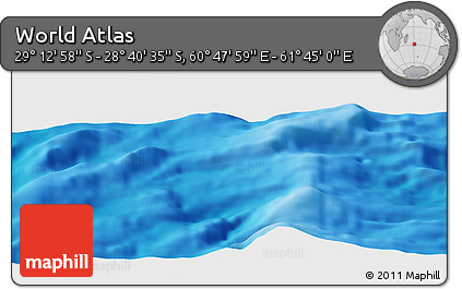 Physical Panoramic Map of the Area around 28° 56' 46" S, 61° 16' 29" E