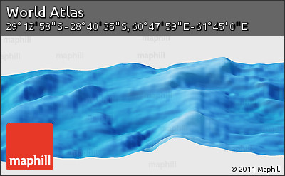 Physical Panoramic Map of the Area around 28° 56' 46" S, 61° 16' 29" E
