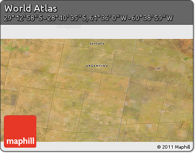 Satellite 3D Map of the Area around 28° 56' 46" S, 61° 7' 30" W