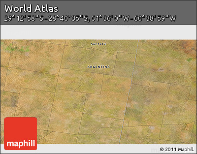 Satellite 3D Map of the Area around 28° 56' 46" S, 61° 7' 30" W