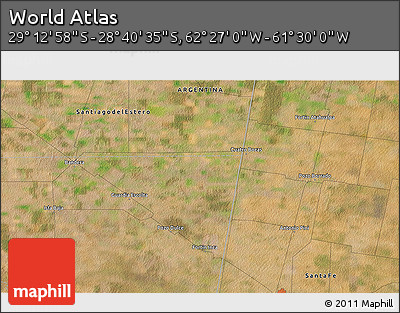 Satellite 3D Map of the Area around 28° 56' 46" S, 61° 58' 30" W