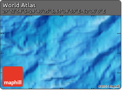 Shaded Relief Map of the Area around 28° 56' 46" S, 62° 7' 30" E