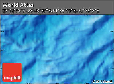 Shaded Relief Map of the Area around 28° 56' 46" S, 62° 7' 30" E