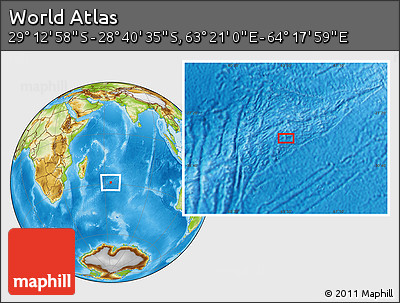 Physical Location Map of the Area around 28° 56' 46" S, 63° 49' 30" E