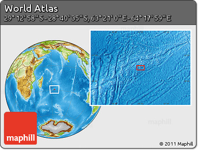 Physical Location Map of the Area around 28° 56' 46" S, 63° 49' 30" E
