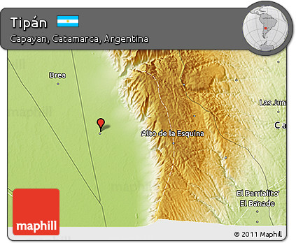 Physical 3D Map of Tipán