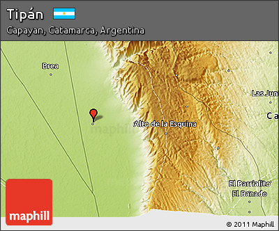 Physical 3D Map of Tipán