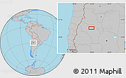 Gray Location Map of the area around 28° 56' 46" S, 67° 4' 29" W
