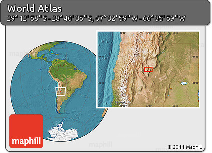 Satellite Location Map of the Area around 28° 56' 46" S, 67° 4' 29" W