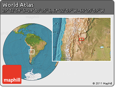 Satellite Location Map of the Area around 28° 56' 46" S, 67° 4' 29" W
