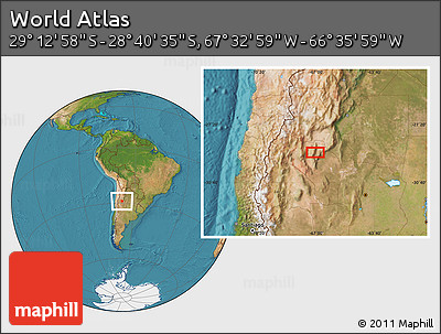 Satellite Location Map of the Area around 28° 56' 46" S, 67° 4' 29" W