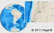 Shaded Relief Location Map of El Parrón