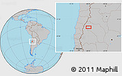 Gray Location Map of the area around 28° 56' 46" S, 68° 46' 30" W