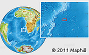 Physical Location Map of the area around 28° 56' 46" S, 6° 1' 30" E