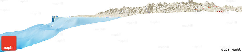 Shaded Relief Horizon Map of the Area around 28° 56' 46" S, 71° 19' 29" W