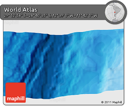 Political 3D Map of the Area around 28° 56' 46" S, 72° 10' 30" W