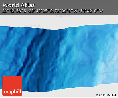 Political 3D Map of the Area around 28° 56' 46" S, 72° 10' 30" W