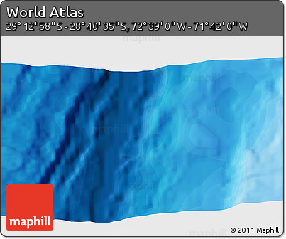 Political 3D Map of the Area around 28° 56' 46" S, 72° 10' 30" W