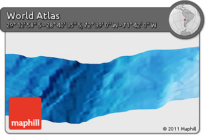 Shaded Relief Panoramic Map of the Area around 28° 56' 46" S, 72° 10' 30" W